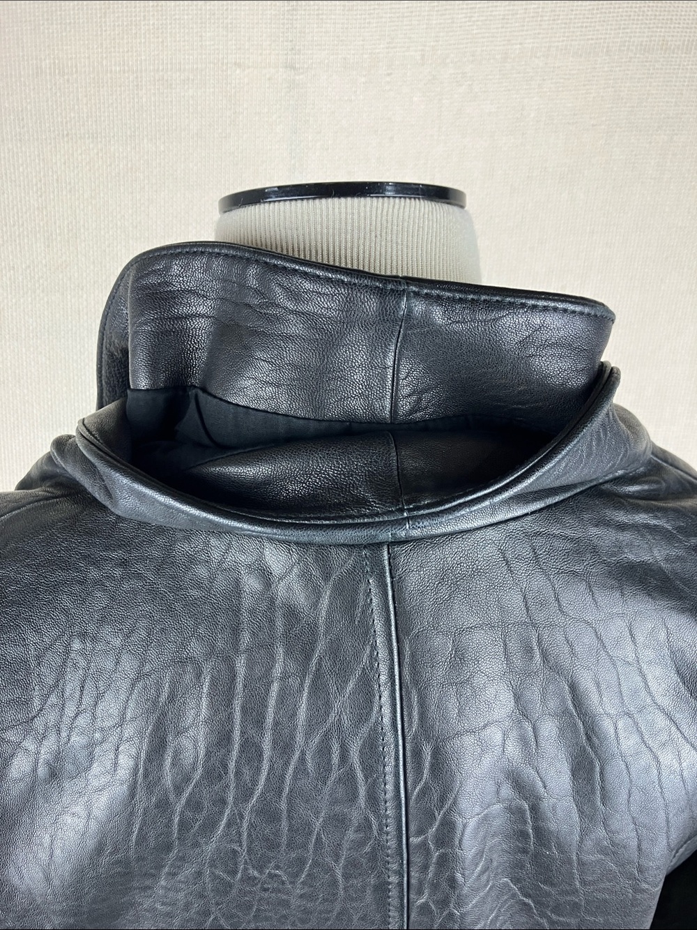 Vince Lamb Leather Moto Jacket Black Full Zip - Picture 8 of 16